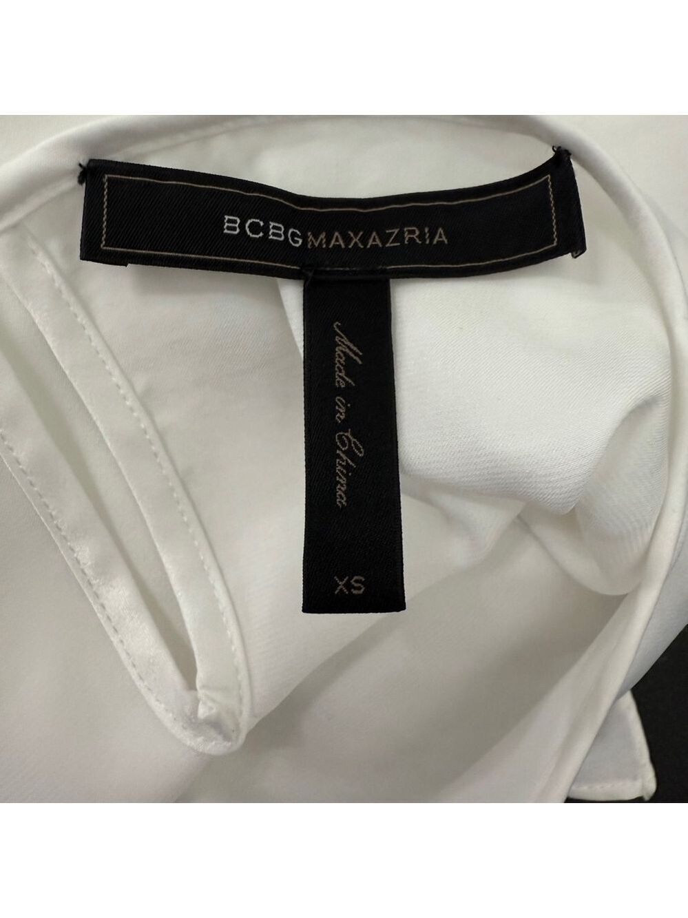 BCBGMAXAZRIA Dress XS White Sleeveless Asymmetrical - Picture 7 of 8